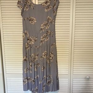 Free People Gray Floral Midi Dress